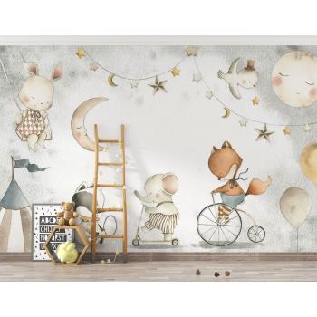 2025 Trend Çocuk Odası Duvar Kağıdı , Sevimli Hayvanlar
