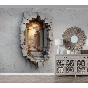 3 Boyutlu Beton Duvar Pencere Duvar Kağıdı