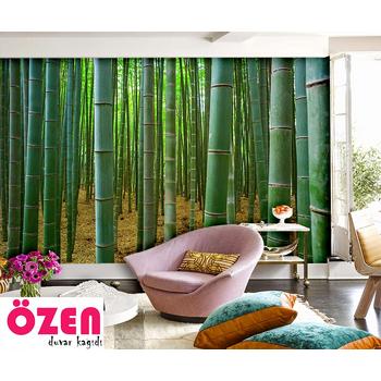 3D Bambu Ağaçları Derinlik Duvar Kağıdı
