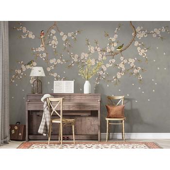 Ağaç dalları üzerinde kibar çiçekler Duvar kağıdı