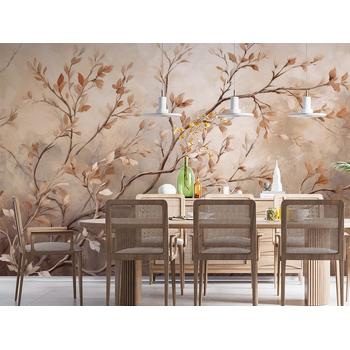 Ağaç dalları ve Yapraklar , vintage duvar kağıdı