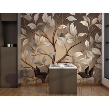 Ağaç dalları ve Yapraklar Duvar Kağıdı , Vintage duvar kağıdı