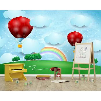 Gökkuşağı ve Renkli Balonlar Duvar Kağıdı