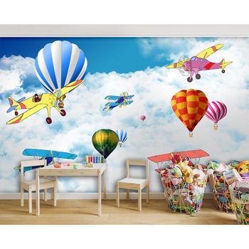 Gökyüzünde Uçaklar ve Balonlar  Duvar Kağıdı