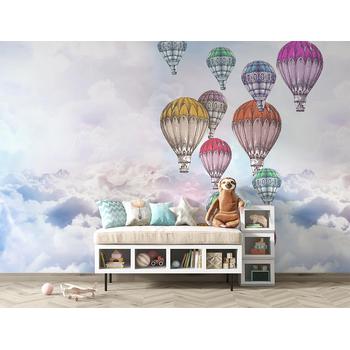 Gökyüzündeki Renkli Balonlar Çocuk Odası Duvar Kağıdı