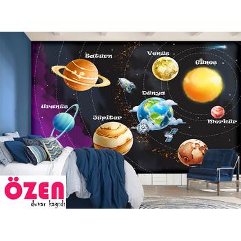 Güneş Sistemi - Gezegenler - Galaksi Eğitici Duvar Kağıdı