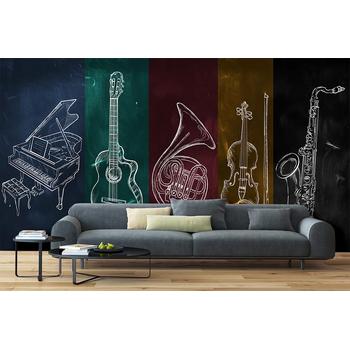 Müzik Aletleri Renkli Duvar Kağıdı