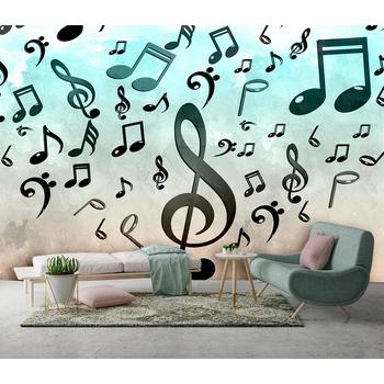 Müzik Notalı Özel Tasarım Duvar Kağıdı