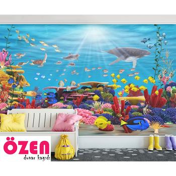 Renkli Deniz Altı Dünyası Balıklar ve Bitkiler