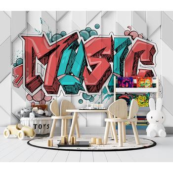 Renkli Müzik Yazısı Özel Tasarım Duvar Kağıdı