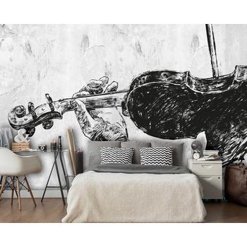 Siyah Gitar Desenli Duvar Kağıdı