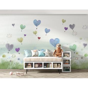 Sulu Boya Tarz Renkli Balonlar Çocuk Odası Duvar Kağıdı