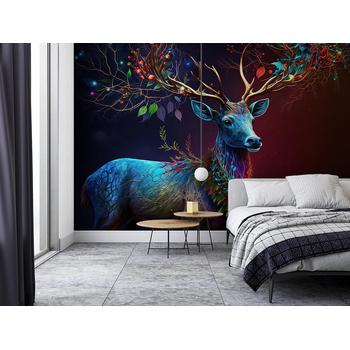 Süslü Geyik Duvar Kağıdı - Vintage Duvar Kağıdı