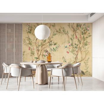 Vintage Ağaç ve Yapraklar Duvar Kağıdı , Vintage Duvar Kağıdı