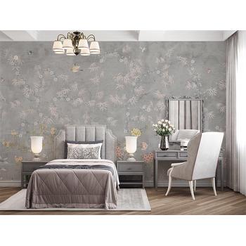 Vintage Çiçekler ve Ağaç dalları Duvar Kağıdı