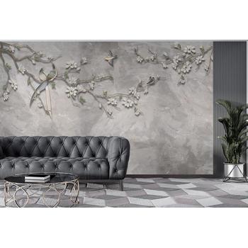 Vintage Ağaç dalları ve Kuşlar Duvar Kağıdı