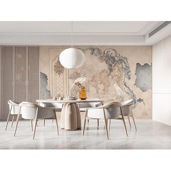 Vintage Tarz Tavus Kuşları Duvar Kağıdı