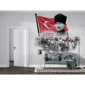 Atatürk ve Cumhuriyet Temalı Özel Tasarım Duvar Kağıdı