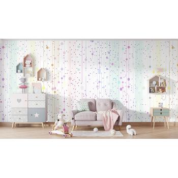 Çocuk odası duvar kağıdı Renkli Çizgiler ve Puantiyeler