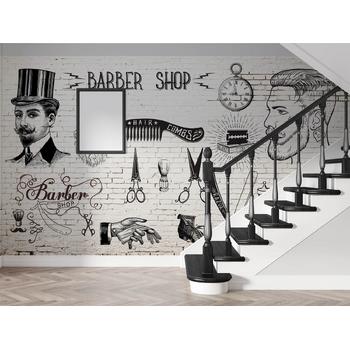 Kuaför Duvar Kağıdı, Berber Shop Yazılı Duvar Kağıdı Erkek Kuaförü