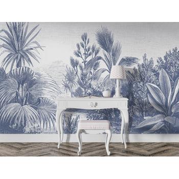 Monokrom Ağaçlar ve Yapraklar Duvar Kağıdı