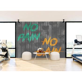 No Pain No Gain Yazılı Spor Salonu Duvar Kağıdı