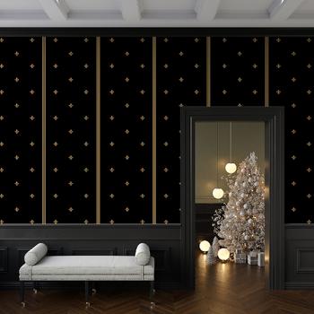 Siyah Zemin üzerinde Gold Desenler Duvar Kağıdı