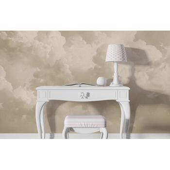 Soft Renklerde Bulutlar Antik Tarz Duvar Kağıdı