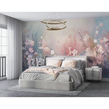Soft Tonlarda Çiçekler Duvar Kağıdı , Çiçek Desenli Duvar Posteri
