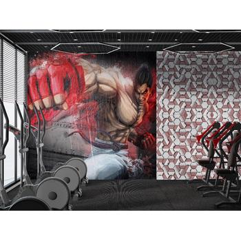 Spor Salonu Duvar Kağıdı Yumruk Atan Adam