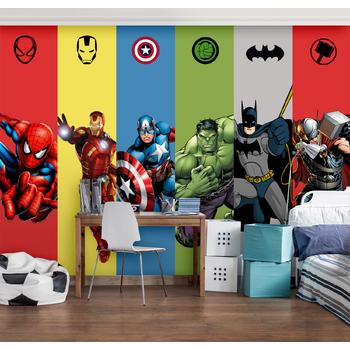 Süper Kahramanlar Erkek Çocuk Odası Duvar Kağıdı