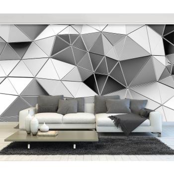 3D Boyutlu Geometrik Desen Duvar Kağıdı