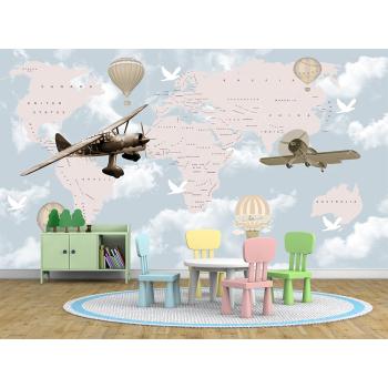 Çocuk 208 Dünya Haritası ve Uçaklar
