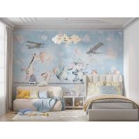 Çocuk Odası Duvar Kağıdı ip Üzerinde Hayvanlar 350x230 cm