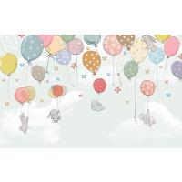 Gökyüzündeki Balonlar ve Tavşanlar Duvar Kağıdı 250X170 cm