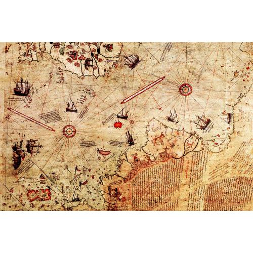 Piri Reis Dünya Haritası Duvar Kağıdı 350x230 cm