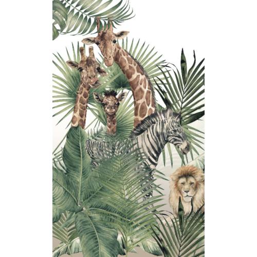 Tropikal safari hayvanları Duvar Kağıdı 187x315 cm