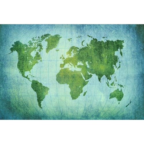 Turkuaz ve Yeşil Dünya Haritası 300 X 200 CM