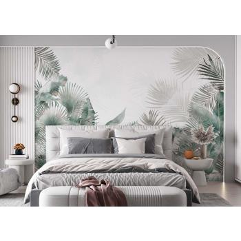 Yatak Odası Duvar Kağıdı Tropikal Yapraklar